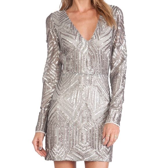 Saylor NWT Silver Sequence Cocktail Dress XS - Picture 2 of 7